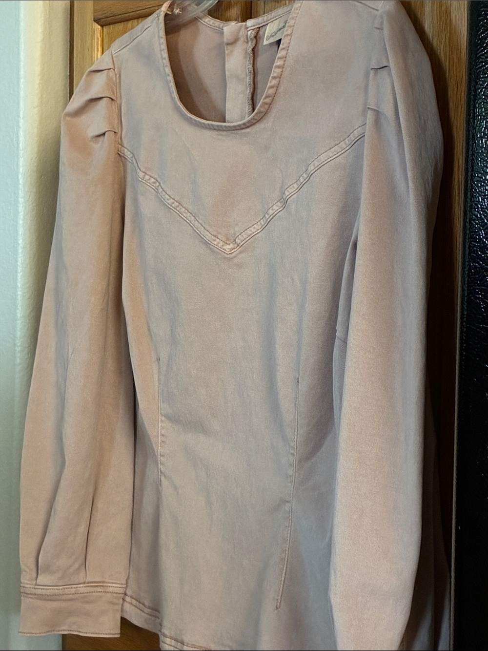 Universal Thread Dusty Pink/Mauve  Puff-Sleeve Cotton Top XL